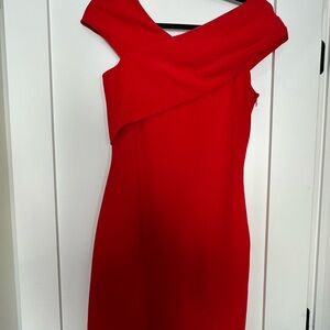 Elegant Red Off-Shoulder Dress